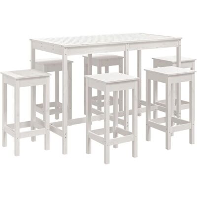 vidaXL Gartenmöbel-Set - 3154756 - Weiß - Holz 7 Stück vidaXL Gartenmöbel-Set - 3154756 - Weiß - Holz 7 Stück