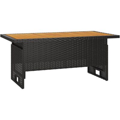 vidaXL Gartentisch Schwarz 100x50x43/63 cm Akazie und Poly Rattan vidaXL Gartentisch Schwarz 100x50x43/63 cm Akazie und Poly Rattan