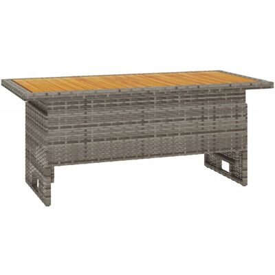 vidaXL Gartentisch 100x50x43/63 cm Massives Akazien- und Poly Rattan-Garten Tisch - Gartentisch vidaXL Gartentisch 100x50x43/63 cm Massives Akazien- und Poly Rattan-Garten Tisch - Gartentisch