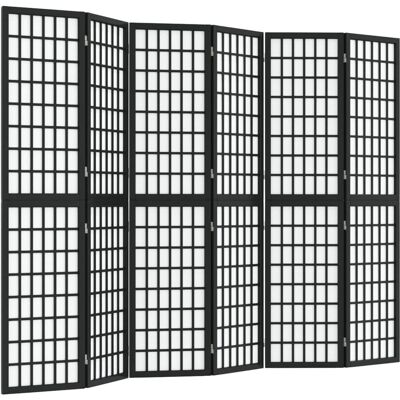 vidaXL Model 290013 - 6-Panel Japanese Room Divider Black vidaXL Model 290013 - 6-Panel Japanese Room Divider Black