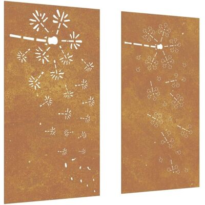 vidaXL Gartendekorationen - 2 Stück Corten Stahl Blumen - Wanddekoration vidaXL Gartendekorationen - 2 Stück Corten Stahl Blumen - Wanddekoration