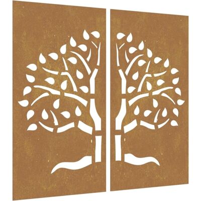 vidaXL Garten Wanddeko - Baum Design, 2 Stück, Braun - Garten Wanddeko vidaXL Garten Wanddeko - Baum Design, 2 Stück, Braun - Garten Wanddeko