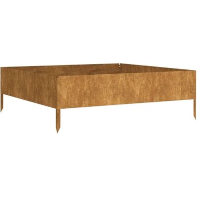vidaXL Hochbeet 100x100x33,5 cm Witterungsbeständiger Stahl/Braun vidaXL Hochbeet 100x100x33,5 cm Witterungsbeständiger Stahl/Braun