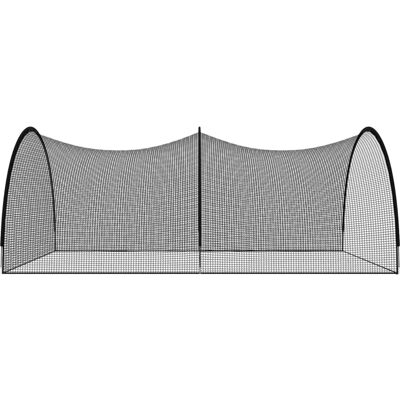 VIDAXL - Rete Gabbia da Battuta Baseball Nera 600x400x250 cm Poliestere VIDAXL - Rete Gabbia da Battuta Baseball Nera 600x400x250 cm Poliestere