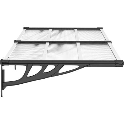 Cobertura de porta em policarbonato preto e transparente vidaXL - 152,5x90cm Cobertura de porta em policarbonato preto e transparente vidaXL - 152,5x90cm