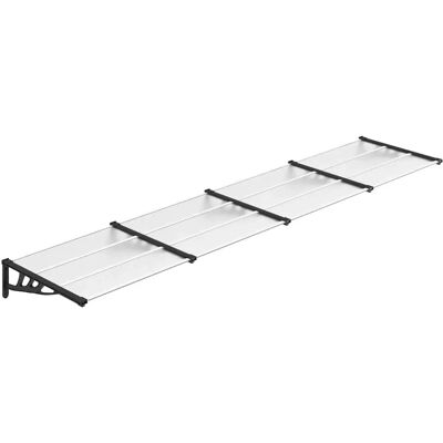 vidaXL Auvent de porte noir et transparent 396x90 cm en polycarbonate - Publicité vidaXL Auvent de porte noir et transparent 396x90 cm en polycarbonate - Publicité