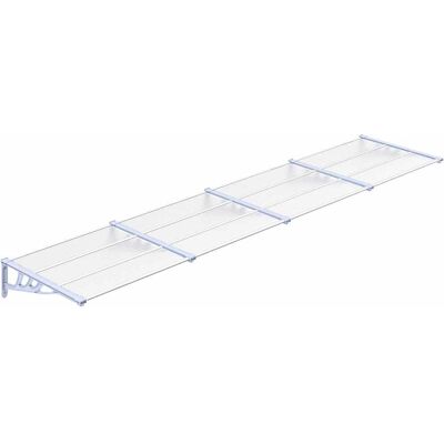 vidaXL Tettoia porta grigia e trasparente 396x90 cm vidaXL Tettoia porta grigia e trasparente 396x90 cm