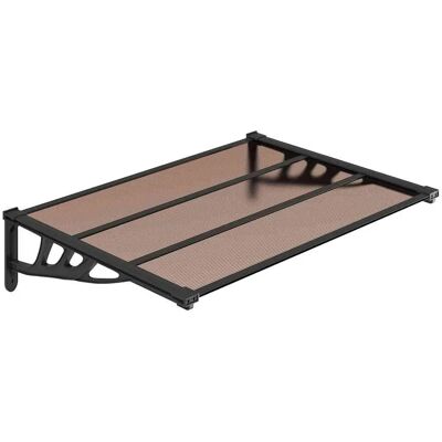 Capa de porta de policarbonato preto vidaXL - 122x90 cm - Resistente às condições climáticas Capa de porta de policarbonato preto vidaXL - 122x90 cm - Resistente às condições climáticas