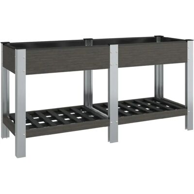 vidaXL Hochbeet mit Regal Grau 175x50x75 cm WPC - Hochbeet vidaXL Hochbeet mit Regal Grau 175x50x75 cm WPC - Hochbeet