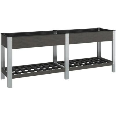 vidaXL Hochbeet mit Regal Grau 200x50x75 cm - Garden Raised Bed vidaXL Hochbeet mit Regal Grau 200x50x75 cm - Garden Raised Bed