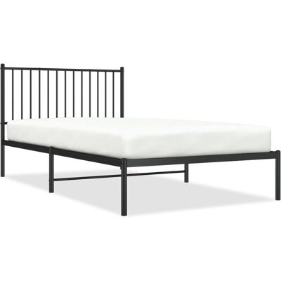 vidaXL Bettgestell mit Kopf- und Fußteil - 107x203 cm - Schwarz - Metallbettgestell vidaXL Bettgestell mit Kopf- und Fußteil - 107x203 cm - Schwarz - Metallbettgestell