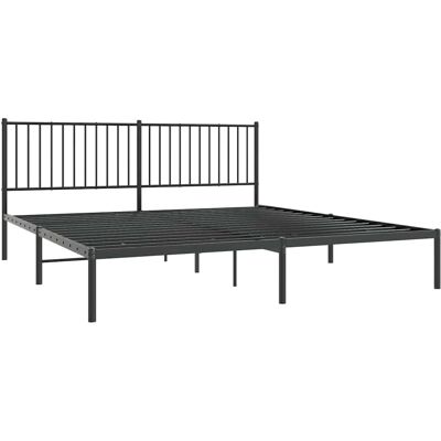 vidaXL metallivuodekehys päädynällä - 183x213 cm - Musta vidaXL metallivuodekehys päädynällä - 183x213 cm - Musta
