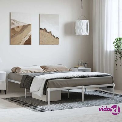 vidaXL Metallbettgestell Weiß 150x200cm - Bettart vidaXL Metallbettgestell Weiß 150x200cm - Bettart