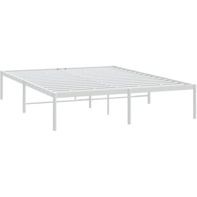 vidaXL metalen bedframe wit 160x200 cm - Bedtype vidaXL metalen bedframe wit 160x200 cm - Bedtype
