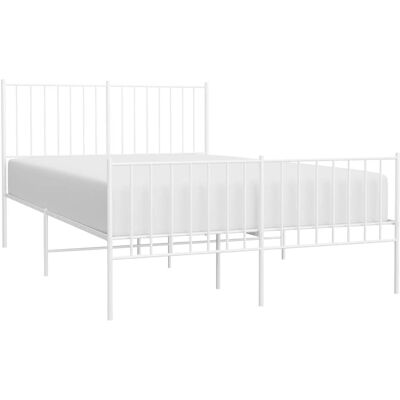vidaXL Metallbettgestell - 120x190 cm Weiß - Bettgestell mit Kopf- & Fußteil vidaXL Metallbettgestell - 120x190 cm Weiß - Bettgestell mit Kopf- & Fußteil