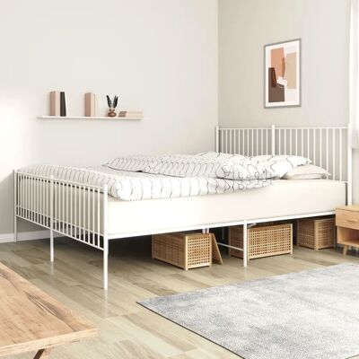 vidaXL Metallbettgestell Weiß 183x213 cm - Bettgestell vidaXL Metallbettgestell Weiß 183x213 cm - Bettgestell