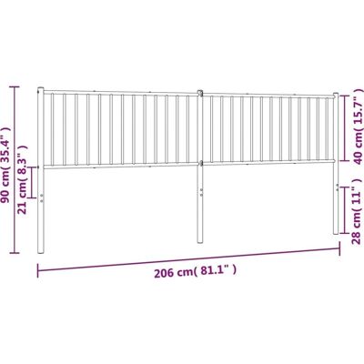 vidaXL Weißes Metall-Kopfteil 200 cm - Kopfteil vidaXL Weißes Metall-Kopfteil 200 cm - Kopfteil