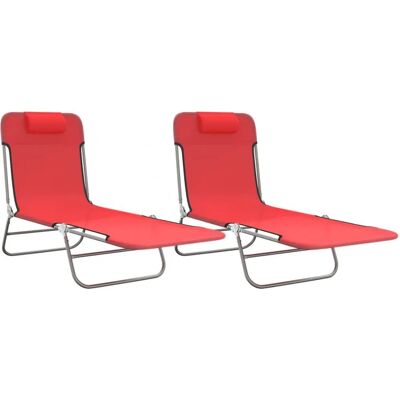 vidaXL 360182 Krzesło ogrodowe - Składane Stal Tekstylia Czerwony vidaXL 360182 Krzesło ogrodowe - Składane Stal Tekstylia Czerwony