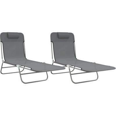 vidaXL 360183 Krzesło Ogrodowe Stal Tekstylne Szare vidaXL 360183 Krzesło Ogrodowe Stal Tekstylne Szare