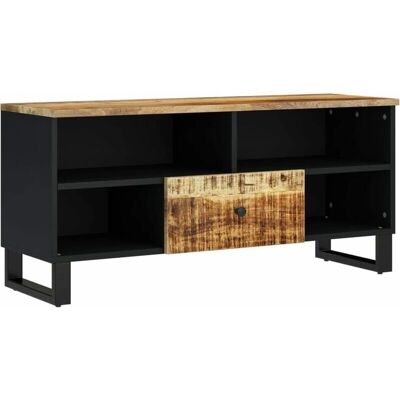 vidaXL TV-taso 100x33x46 cm Massiivista mangopuuta ja lastulevyä - TV-hylly vidaXL TV-taso 100x33x46 cm Massiivista mangopuuta ja lastulevyä - TV-hylly