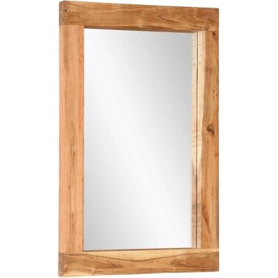 vidaXL 70x50cm Wall Mirror Solid Acacia Wood Rustic Decor vidaXL 70x50cm Wall Mirror Solid Acacia Wood Rustic Decor