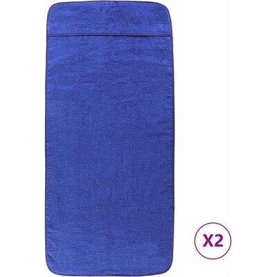 vidaXL Blauwe strandhanddoeken 2 st. 75x200 cm - Strandhanddoeken vidaXL Blauwe strandhanddoeken 2 st. 75x200 cm - Strandhanddoeken