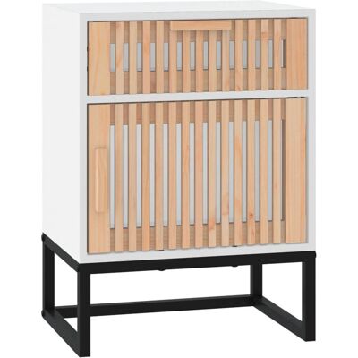 vidaXL 352091 Table de nuit - Table de chevet blanche scandinave avec rangement - Publicité vidaXL 352091 Table de nuit - Table de chevet blanche scandinave avec rangement - Publicité