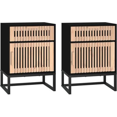 vidaXL Nachtisch 2 pcs Noir - Table de nuit - Publicité vidaXL Nachtisch 2 pcs Noir - Table de nuit - Publicité