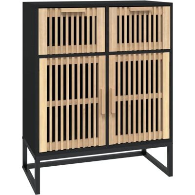 vidaXL Musta sivupöytä 60x30x75 cm Komposiittipuu - Säilytyskaappi vidaXL Musta sivupöytä 60x30x75 cm Komposiittipuu - Säilytyskaappi