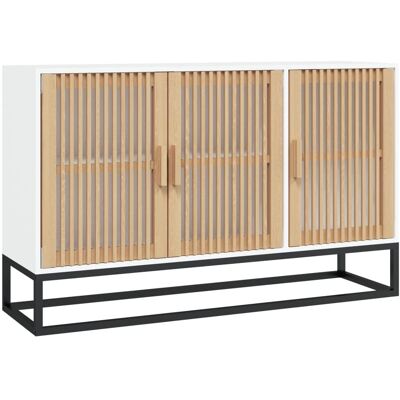Aparador de madera blanco vidaXL - Almacenaje en sala de estar Aparador de madera blanco vidaXL - Almacenaje en sala de estar