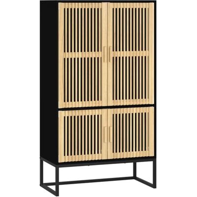 vidaXL Schwarzer Highboard aus Verbundholz - Schrank, Sideboard vidaXL Schwarzer Highboard aus Verbundholz - Schrank, Sideboard