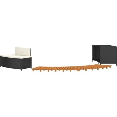 Banquette de spa avec rangement et marches vidaXL - Noire Banquette de spa avec rangement et marches vidaXL - Noire