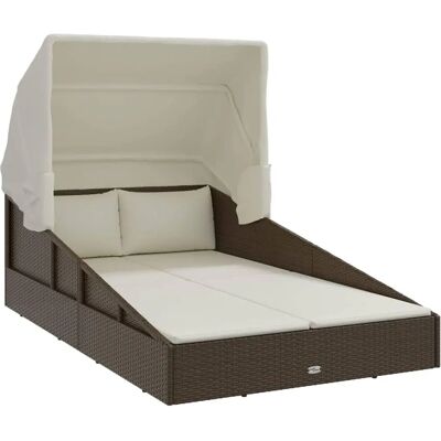 Maisonchic Braune Sonnenliege mit Faltbarem Sonnendach - Sonnenliege Maisonchic Braune Sonnenliege mit Faltbarem Sonnendach - Sonnenliege