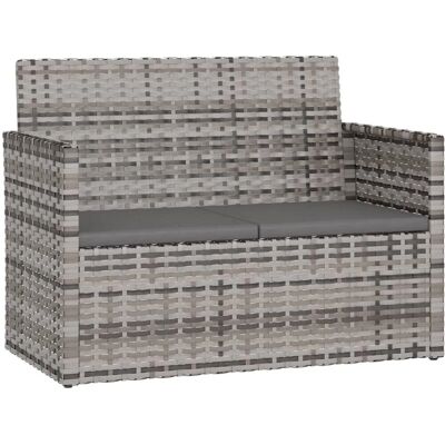 VidaXL Mebel ogrodowy na ławę z rattanu i stali - Meble na zewnątrz VidaXL Mebel ogrodowy na ławę z rattanu i stali - Meble na zewnątrz