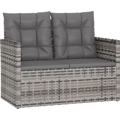 vidaXL Buitenbank - Weerbestendig poly rattan, Staal, Kussens vidaXL Buitenbank - Weerbestendig poly rattan, Staal, Kussens