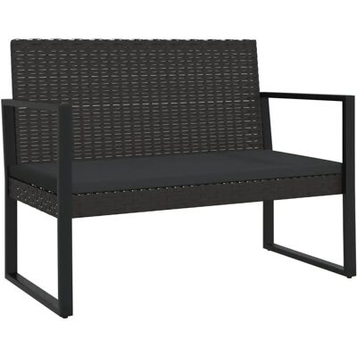VidaXL Ławka ogrodowa - Odporne na warunki atmosferyczne rattan i stal VidaXL Ławka ogrodowa - Odporne na warunki atmosferyczne rattan i stal