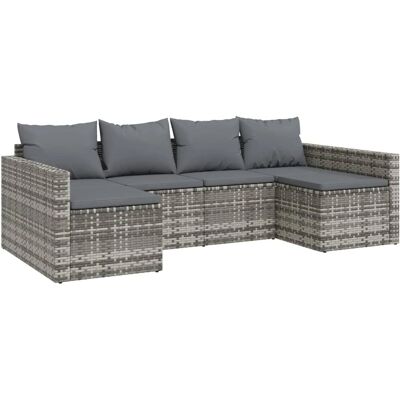 Maisonchic - Zestaw mebli ogrodowych 2 sztuki z szarymi poduszkami Maisonchic - Zestaw mebli ogrodowych 2 sztuki z szarymi poduszkami
