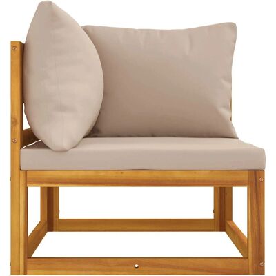 VIDAXL Modulares Ecksofa - Akazienholz, Taupe Kissen - Gartenmöbel VIDAXL Modulares Ecksofa - Akazienholz, Taupe Kissen - Gartenmöbel