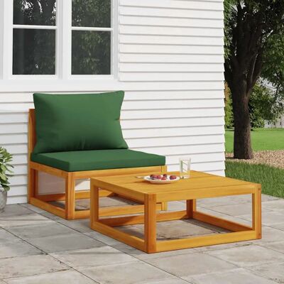 vidaXL Gartensofa-Set - Akazienholz, Modulares Design, Kissen - Gartenmöbel vidaXL Gartensofa-Set - Akazienholz, Modulares Design, Kissen - Gartenmöbel