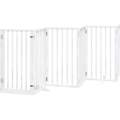 vidaXL Hundegitter 300 cm Weiß Klappbar Haustierzaun vidaXL Hundegitter 300 cm Weiß Klappbar Haustierzaun