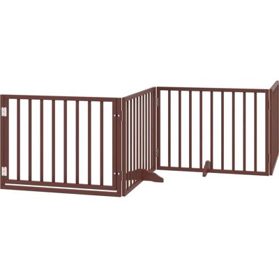 vidaXL Hondenhek inklapbaar 4 Panelen Bruin 320cm Populierenhout vidaXL Hondenhek inklapbaar 4 Panelen Bruin 320cm Populierenhout