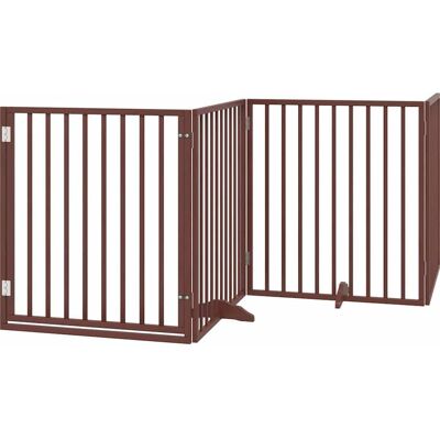 vidaXL Hundetor mit Tür, faltbar, 4 Paneele, braun, 320 cm, Pappelholz vidaXL Hundetor mit Tür, faltbar, 4 Paneele, braun, 320 cm, Pappelholz