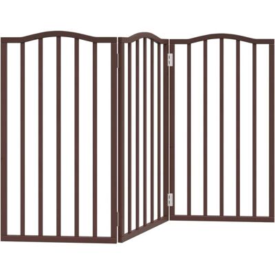 vidaXL Hundegitter Klappbar 3 Paneele Braun Eiche - Haustor vidaXL Hundegitter Klappbar 3 Paneele Braun Eiche - Haustor