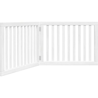 vidaXL Klappbares Hundetor 2 Panels Weiß 160cm Haustierbarriere vidaXL Klappbares Hundetor 2 Panels Weiß 160cm Haustierbarriere