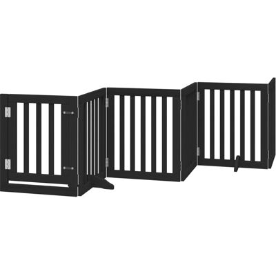 vidaXL Hundegitter mit Tür, faltbar, 6 Paneele, schwarz - Hundegitter vidaXL Hundegitter mit Tür, faltbar, 6 Paneele, schwarz - Hundegitter