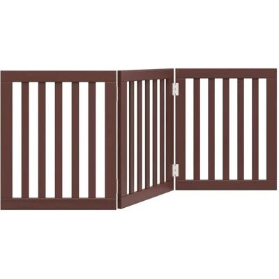 vidaXL Hundegitter Braun Zusammenklappbar 3 Paneele 150cm Holz vidaXL Hundegitter Braun Zusammenklappbar 3 Paneele 150cm Holz