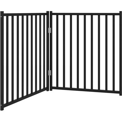 vidaXL Hundetor Faltbar 2 Panels Schwarz 160 cm - Hundetor vidaXL Hundetor Faltbar 2 Panels Schwarz 160 cm - Hundetor