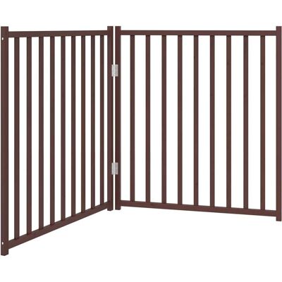 vidaXL 2-teilige Faltbarer Hundetor Braun Eiche - Hundegitter vidaXL 2-teilige Faltbarer Hundetor Braun Eiche - Hundegitter