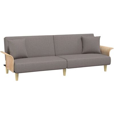 VidaXL 351848 Taupe Schlafsofa - Schlafsofa mit Armlehnen VidaXL 351848 Taupe Schlafsofa - Schlafsofa mit Armlehnen