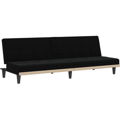 VidaXL Awo92519 Sort sovesofa med koppholdere VidaXL Awo92519 Sort sovesofa med koppholdere